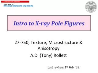 Intro to X-ray Pole Figures