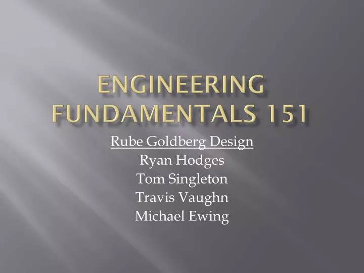 engineering fundamentals 151