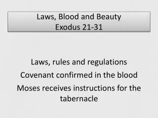 Laws, Blood and Beauty Exodus 21-31