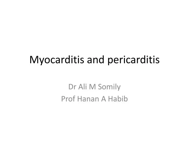 myocarditis and pericarditis