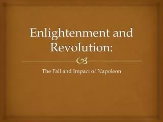 enlightenment and revolution