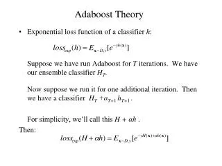 Adaboost Theory