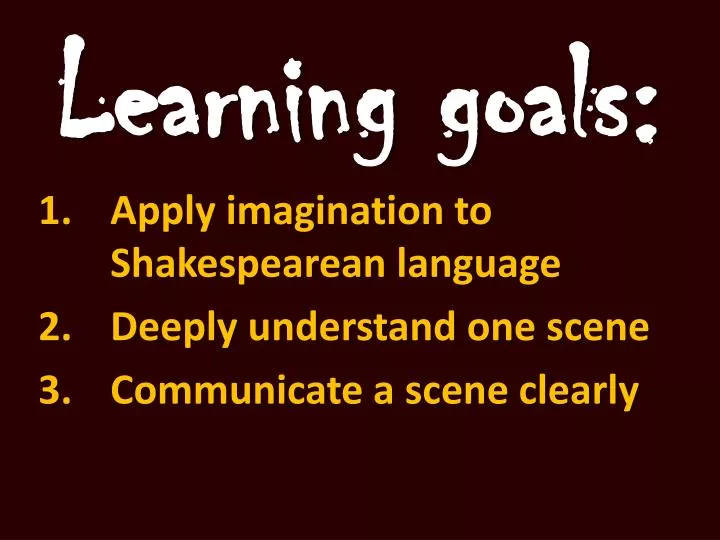 learning goals