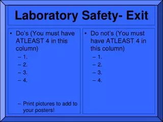 Laboratory Safety- Exit