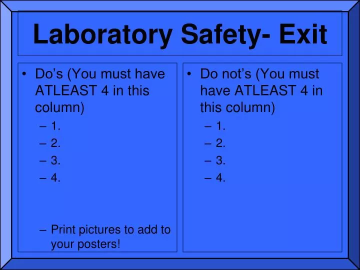 laboratory safety exit