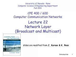 Lecture 22 Network Layer (Broadcast and Multicast)