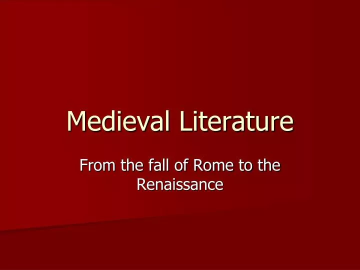 medieval literature
