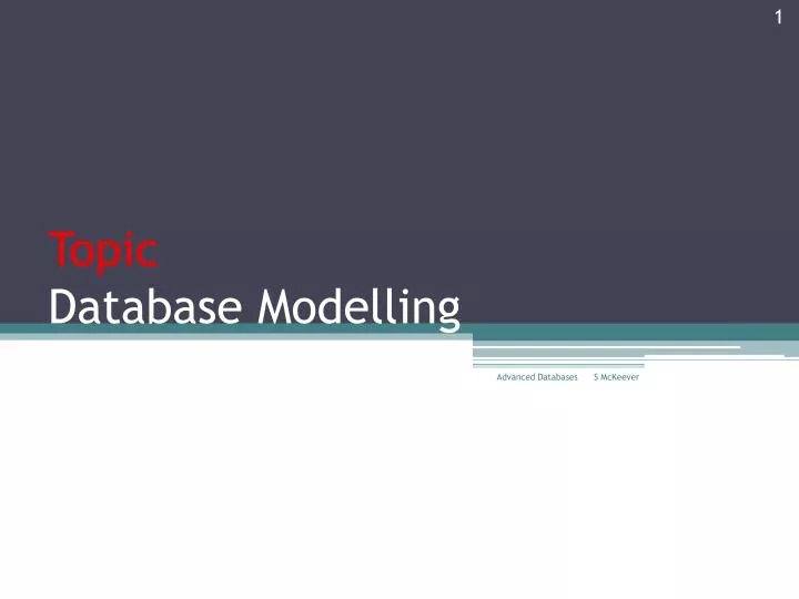 topic database modelling
