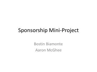 Sponsorship Mini-Project