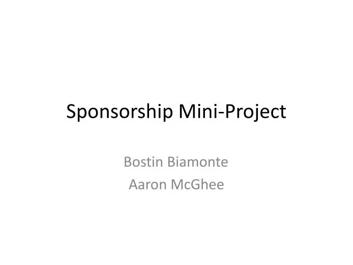 sponsorship mini project