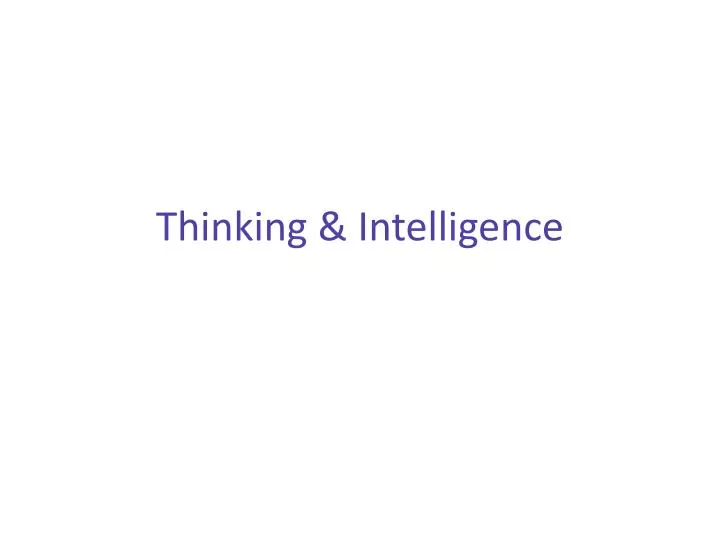 thinking intelligence