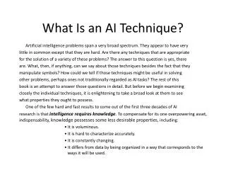 What Is an AI Technique?