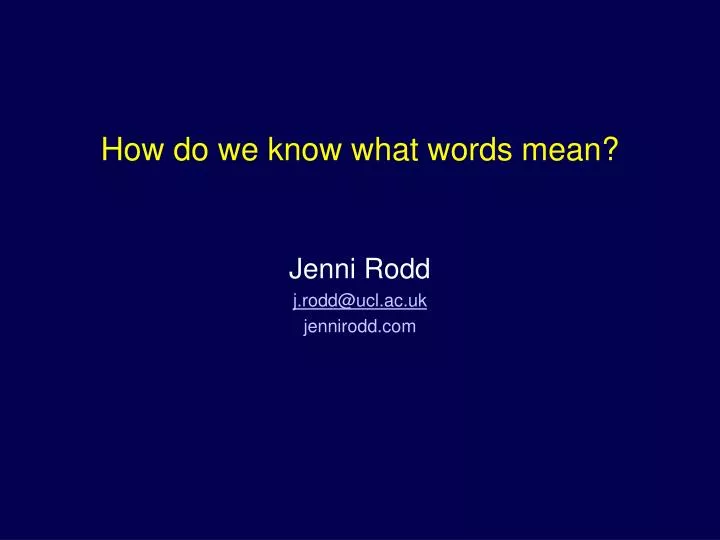 how do we know what words mean