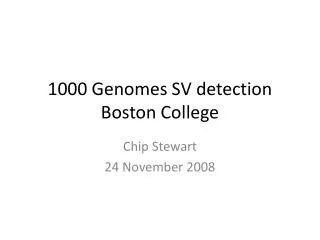 1000 Genomes SV detection Boston College