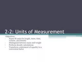2-2: Units of Measurement