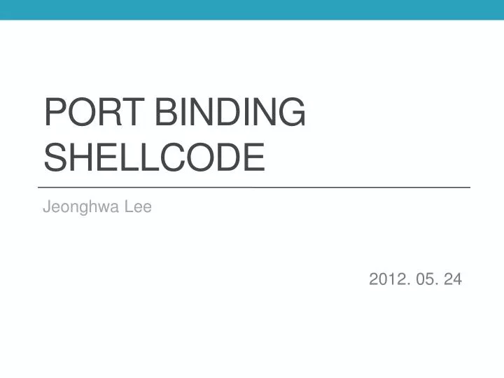 port binding shellcode