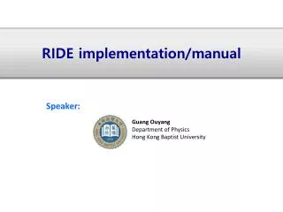 ride implementation manual