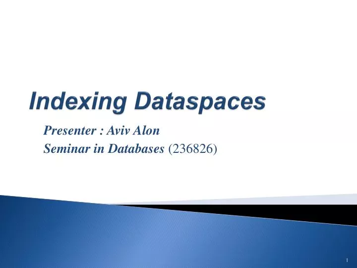 indexing dataspaces