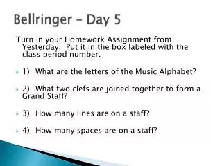 Bellringer – Day 5