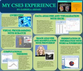 MY CSE3 EXPERIENCE By: Gabriela ardaki