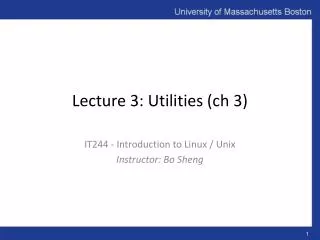 Lecture 3: Utilities ( ch 3)