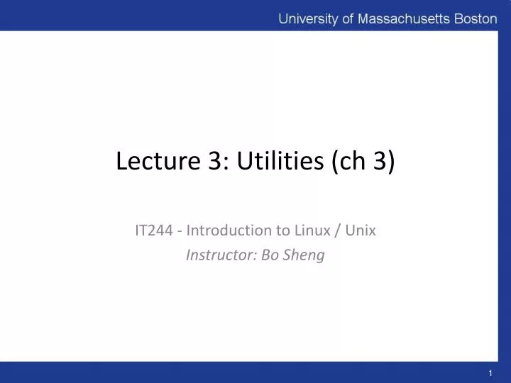 lecture 3 utilities ch 3