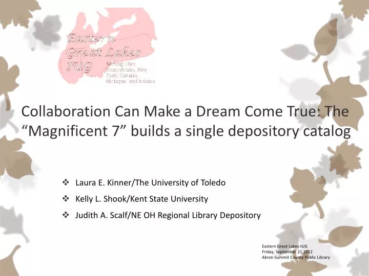 collaboration can make a dream come true the magnificent 7 builds a single depository catalog