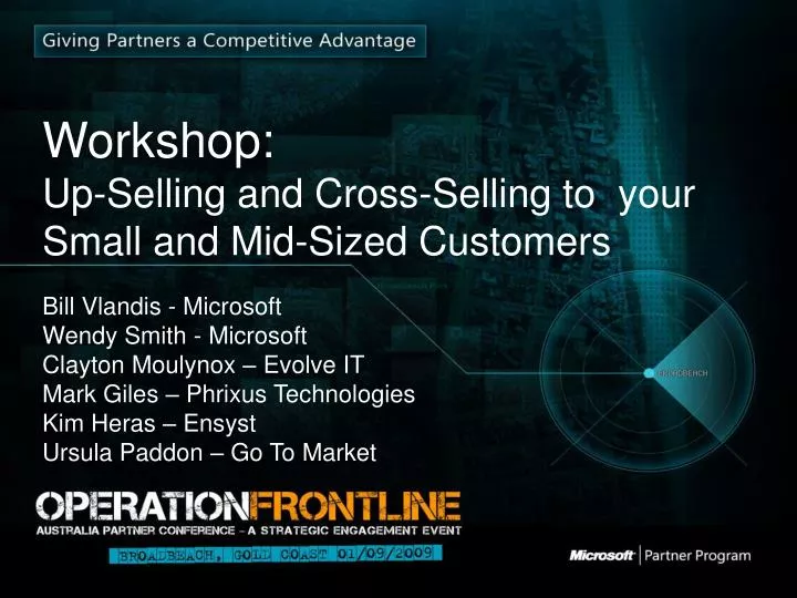 workshop up selling and cross selling to your small and mid sized customers