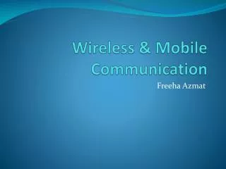 wireless mobile communication