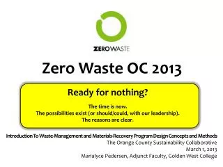 Zero Waste OC 2013