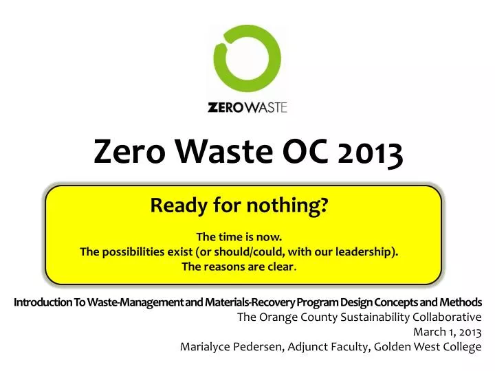 zero waste oc 2013