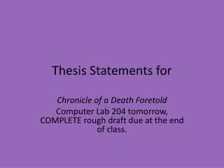 Thesis Statements for