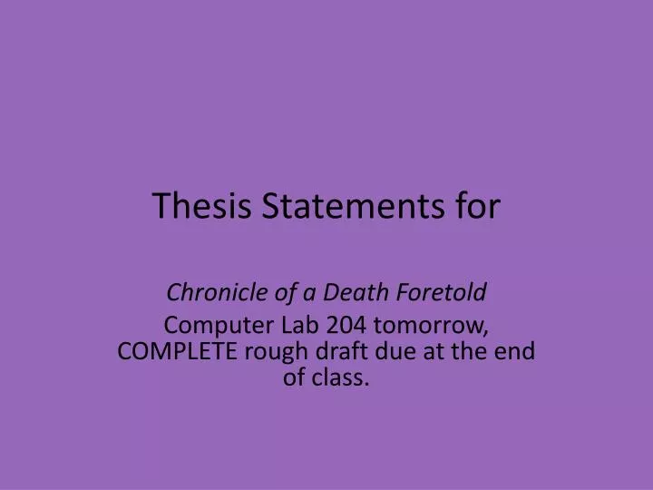 thesis statements for