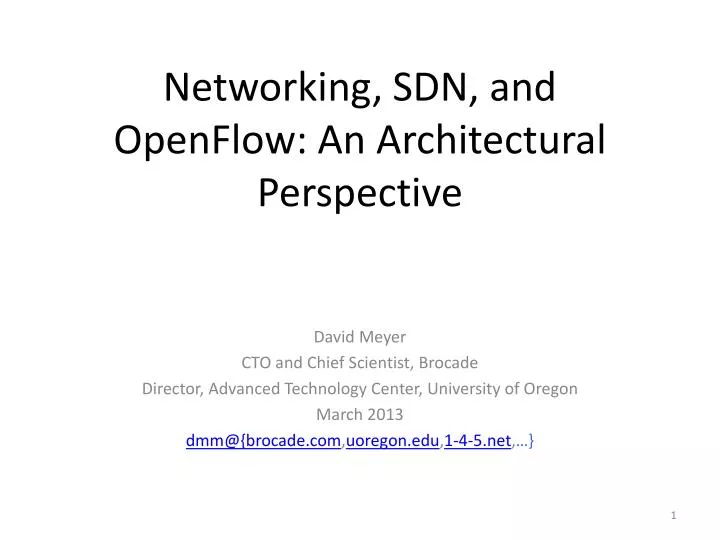 networking sdn and openflow an architectural perspective