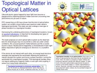 Topological Matter in Optical Lattices