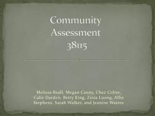 Community Assessment 38115