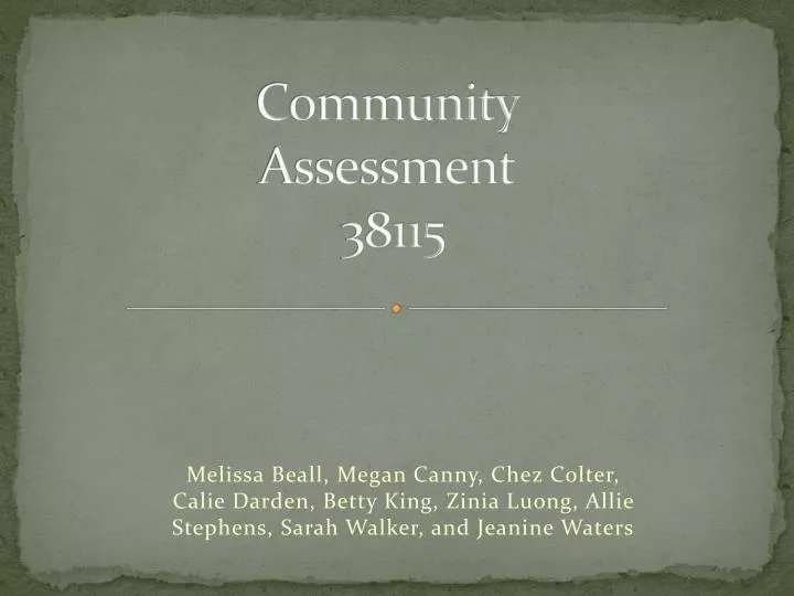 community assessment 38115