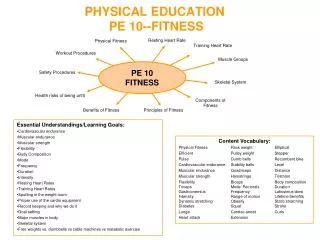 PHYSICAL EDUCATION PE 10- -FITNESS