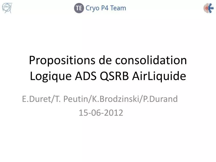 propositions de consolidation logique ads qsrb airliquide