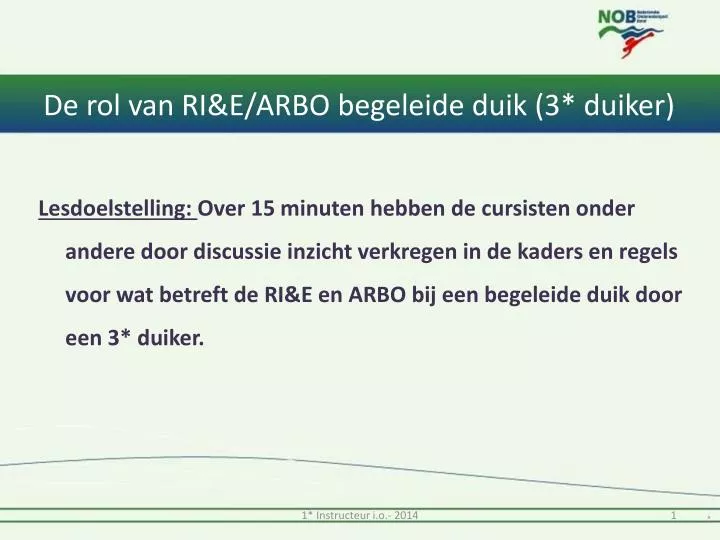 de rol van ri e arbo begeleide duik 3 duiker