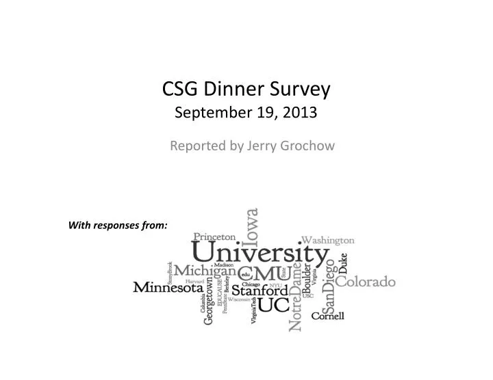 csg dinner survey september 19 2013
