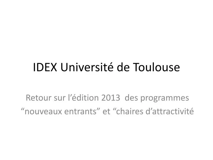 idex universit de toulouse