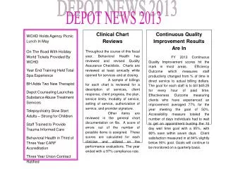 DEPOT NEWS 2013