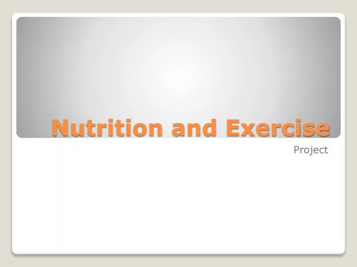 nutrition and exercise