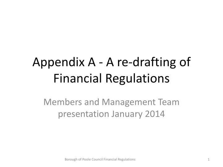 appendix a a re drafting of financial regulations