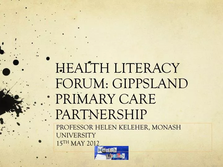 health literacy forum gippsland primary care partnership
