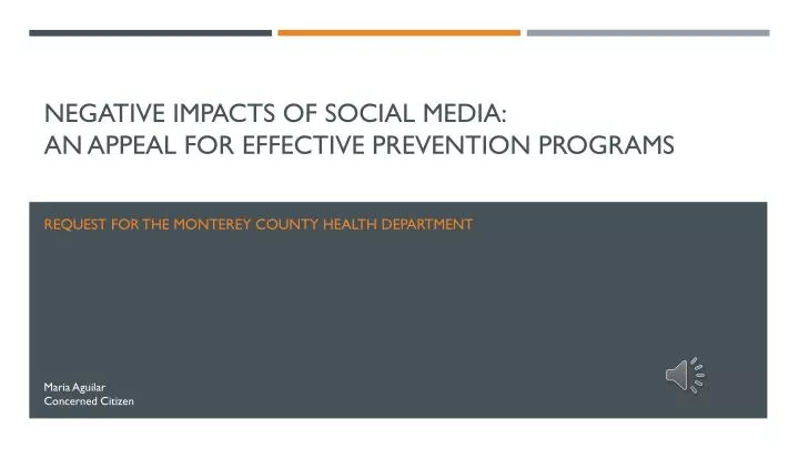 negative impacts of social media an appeal for effective prevention programs