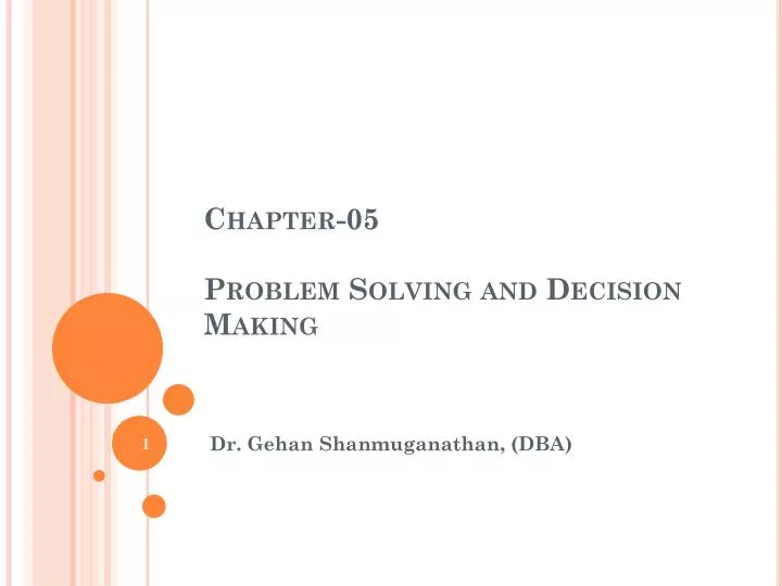 chapter 05 problem solving and decision making