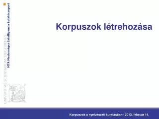 Korpuszok létrehozása