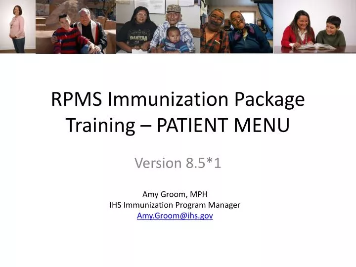 rpms immunization package training patient menu